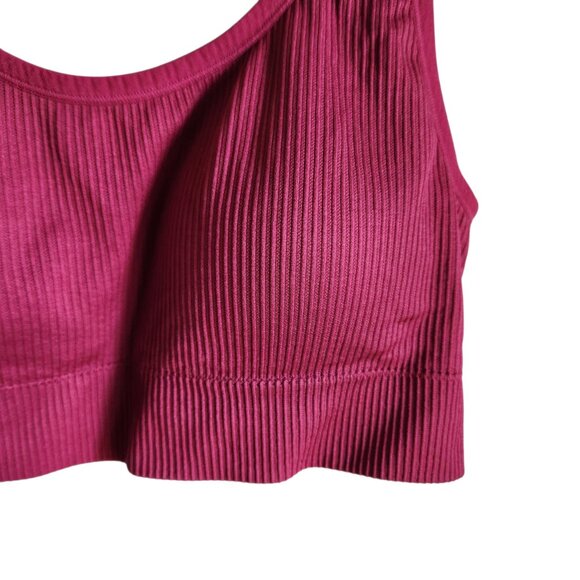 Torrid Sports Bra 2 2XL XXL Red Maroon Pullover Wireless Ribbed Bralette - Picture 2 of 6